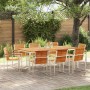 Conjunto de Comedor de Jardín 9 pcs Madera sólida de teca