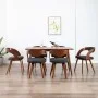 Dining chairs 6 units curved wood and dark gray fabric by vidaXL, dining chairs - Ref: Foro24-278843, Price: 860,26 €, Discou...