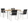Conjunto de Comedor de Jardín 5 pcs Madera sólida de teca