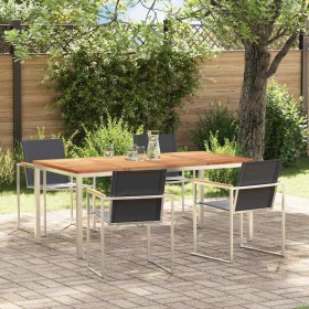 Conjunto de Comedor de Jardín 5 pcs Madera sólida de teca