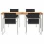 Conjunto de Comedor de Jardín 5 pcs Madera sólida de teca