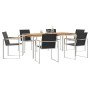 Conjunto de Comedor de Jardín 7 pcs Madera sólida de teca