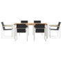Conjunto de Comedor de Jardín 7 pcs Madera sólida de teca