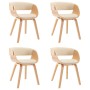 Dining chairs 4 pcs curved wood and cream synthetic leather by vidaXL, dining chairs - Ref: Foro24-278863, Price: 610,02 €, D...