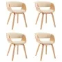 Dining chairs 4 pcs curved wood and cream synthetic leather by vidaXL, dining chairs - Ref: Foro24-278863, Price: 602,87 €, D...