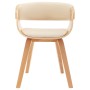 Dining chairs 4 pcs curved wood and cream synthetic leather by vidaXL, dining chairs - Ref: Foro24-278863, Price: 610,02 €, D...