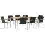 Conjunto de Comedor de Jardín 7 pcs Madera sólida de teca