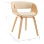 Dining chairs 4 pcs curved wood and cream synthetic leather by vidaXL, dining chairs - Ref: Foro24-278863, Price: 602,87 €, D...