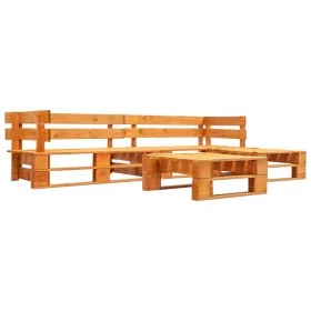 Garden pallet furniture set 4 pieces honey brown wood by vidaXL, Garden sets - Ref: Foro24-277457, Price: 219,68 €, Discount: %