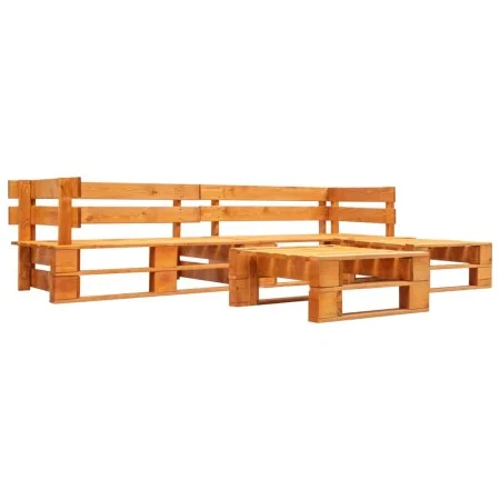 Set muebles de palés de jardín 4 pzas madera marrón miel de vidaXL, Conjuntos de jardín - Ref: Foro24-277457, Precio: 227,82 ...