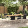 Conjunto de Comedor de Jardín 9 pcs Madera sólida de teca