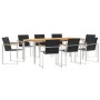 Conjunto de Comedor de Jardín 9 pcs Madera sólida de teca