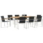 Conjunto de Comedor de Jardín 9 pcs Madera sólida de teca