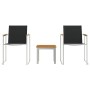 Juego de comedor para exteriores 3 pcs Madera maciza de Acacia