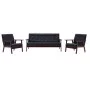 Juego de sofás 3 piezas de cuero sintético negro de vidaXL, Sofás - Ref: Foro24-279136, Precio: 456,61 €, Descuento: %