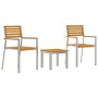 Conjunto de Comedor de Jardín 3 pcs Madera maciza de Acacia
