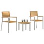 Conjunto de Comedor de Jardín 3 pcs Madera maciza de Acacia