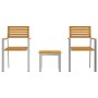 Conjunto de Comedor de Jardín 3 pcs Madera maciza de Acacia