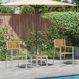 ConjuntodeComedordeJardín con cojín 3 pcs Marrón Acacia sólida en Conjuntos de jardín | Comprar online en Foro24