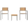 Conjunto de Comedor de Jardín 3 pcs Madera maciza de Acacia