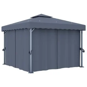 Pavillon mit anthrazitgrauem Aluminiumvorhang 3x3 m von vidaXL, Zelte und Pavillons - Ref: Foro24-3053378, Preis: 509,57 €, R...