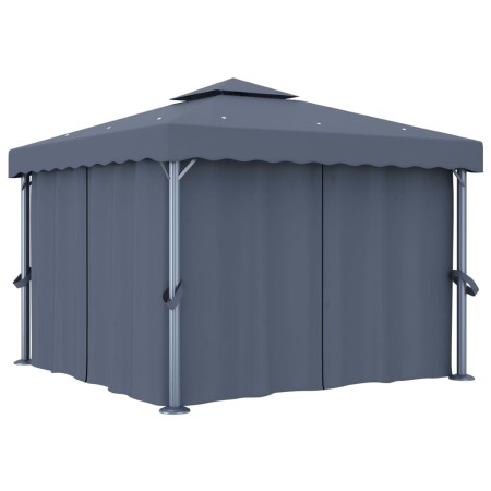 Gazebo with anthracite gray aluminum curtain 3x3 m by vidaXL, Tents and gazebos - Ref: Foro24-3053378, Price: 524,45 €, Disco...