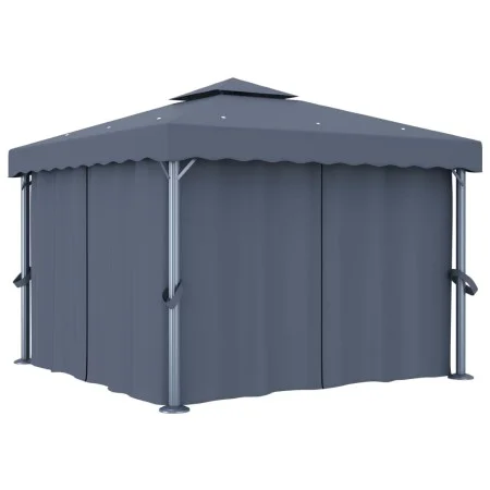 Pavillon mit anthrazitgrauem Aluminiumvorhang 3x3 m von vidaXL, Zelte und Pavillons - Ref: Foro24-3053378, Preis: 509,54 €, R...