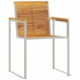 Tumbona 3 pcs Marrón 200 x 60 x 88cm Madera maciza de Teca