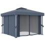 Gazebo with anthracite gray aluminum curtain 3x3 m by vidaXL, Tents and gazebos - Ref: Foro24-3053378, Price: 524,45 €, Disco...