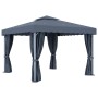 Gazebo with anthracite gray aluminum curtain 3x3 m by vidaXL, Tents and gazebos - Ref: Foro24-3053378, Price: 524,45 €, Disco...