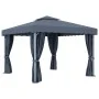 Gazebo with anthracite gray aluminum curtain 3x3 m by vidaXL, Tents and gazebos - Ref: Foro24-3053378, Price: 509,57 €, Disco...