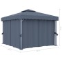 Gazebo with anthracite gray aluminum curtain 3x3 m by vidaXL, Tents and gazebos - Ref: Foro24-3053378, Price: 524,45 €, Disco...