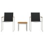 Juego de comedor para exteriores 3 pcs Madera de teca maciza
