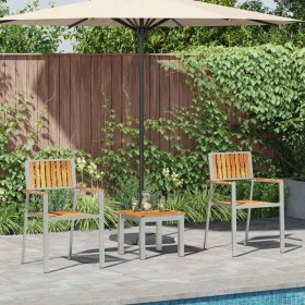 Conjunto de Comedor de Jardín 3 pcs Madera maciza de Teca