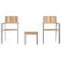 Conjunto de Comedor de Jardín 3 pcs Madera maciza de Teca