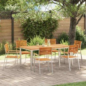 Silla de Jardín 6 pcs Marrón Madera maciza de Acacia