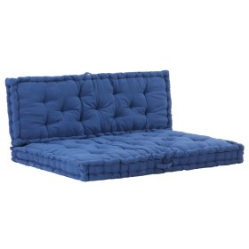 Cojines para muebles de palés 2 unidades algodón azul claro