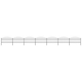 Gartenzaun mit Speerspitzen aus schwarzem Stahl (1-1,25) x 11,9 m von vidaXL, Zaunpaneele - Ref: Foro24-277727, Preis: 575,31...