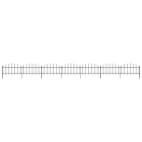 Gartenzaun mit Speerspitzen aus schwarzem Stahl (1-1,25) x 11,9 m von vidaXL, Zaunpaneele - Ref: Foro24-277727, Preis: 615,03...