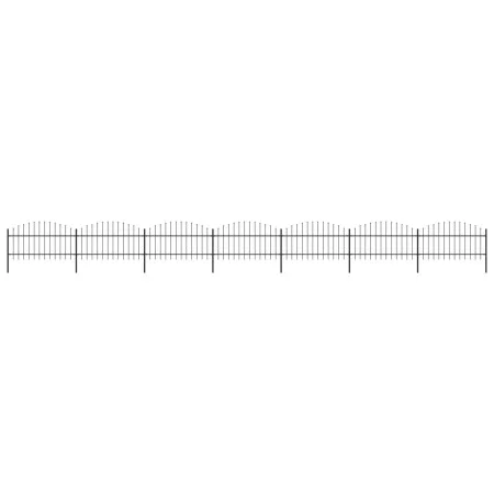 Garden fence with black steel spearheads (1-1.25)x11.9 m by vidaXL, fence panels - Ref: Foro24-277727, Price: 615,03 €, Disco...