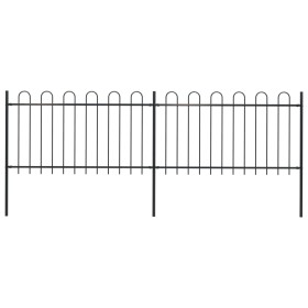 Gartenzaun mit schwarzen Stahlringspitzen 3,4x1 m von vidaXL, Zaunpaneele - Ref: Foro24-277657, Preis: 126,93 €, Rabatt: %