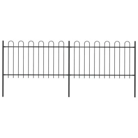 Gartenzaun mit schwarzen Stahlringspitzen 3,4x1 m von vidaXL, Zaunpaneele - Ref: Foro24-277657, Preis: 130,43 €, Rabatt: %