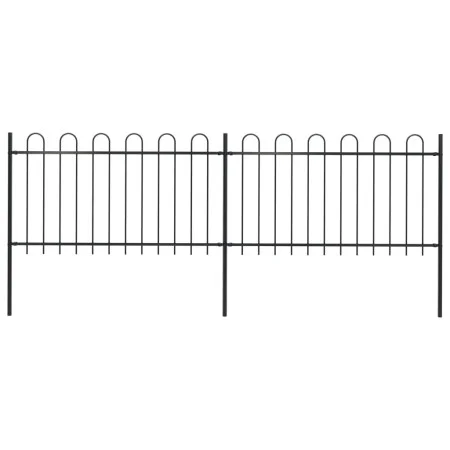 Garden fence with black steel hoop tips 3.4x1 m by vidaXL, fence panels - Ref: Foro24-277657, Price: 133,35 €, Discount: %