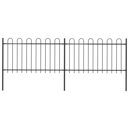 Gartenzaun mit schwarzen Stahlringspitzen 3,4x1 m von vidaXL, Zaunpaneele - Ref: Foro24-277657, Preis: 126,93 €, Rabatt: %
