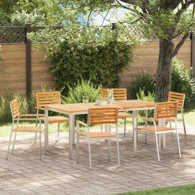 Silla de Jardín 6 pcs Marrón Madera maciza de Teca
