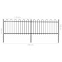 Garden fence with black steel hoop tips 3.4x1 m by vidaXL, fence panels - Ref: Foro24-277657, Price: 126,93 €, Discount: %