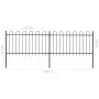 Garden fence with black steel hoop tips 3.4x1 m by vidaXL, fence panels - Ref: Foro24-277657, Price: 133,35 €, Discount: %
