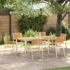 Silla de Jardín 6 pcs Marrón Madera maciza de Teca