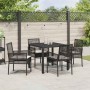 Conjunto de Comedor de Jardín 5 pcs Negro Poliratán