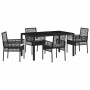 Conjunto de Comedor de Jardín 5 pcs Negro Poliratán
